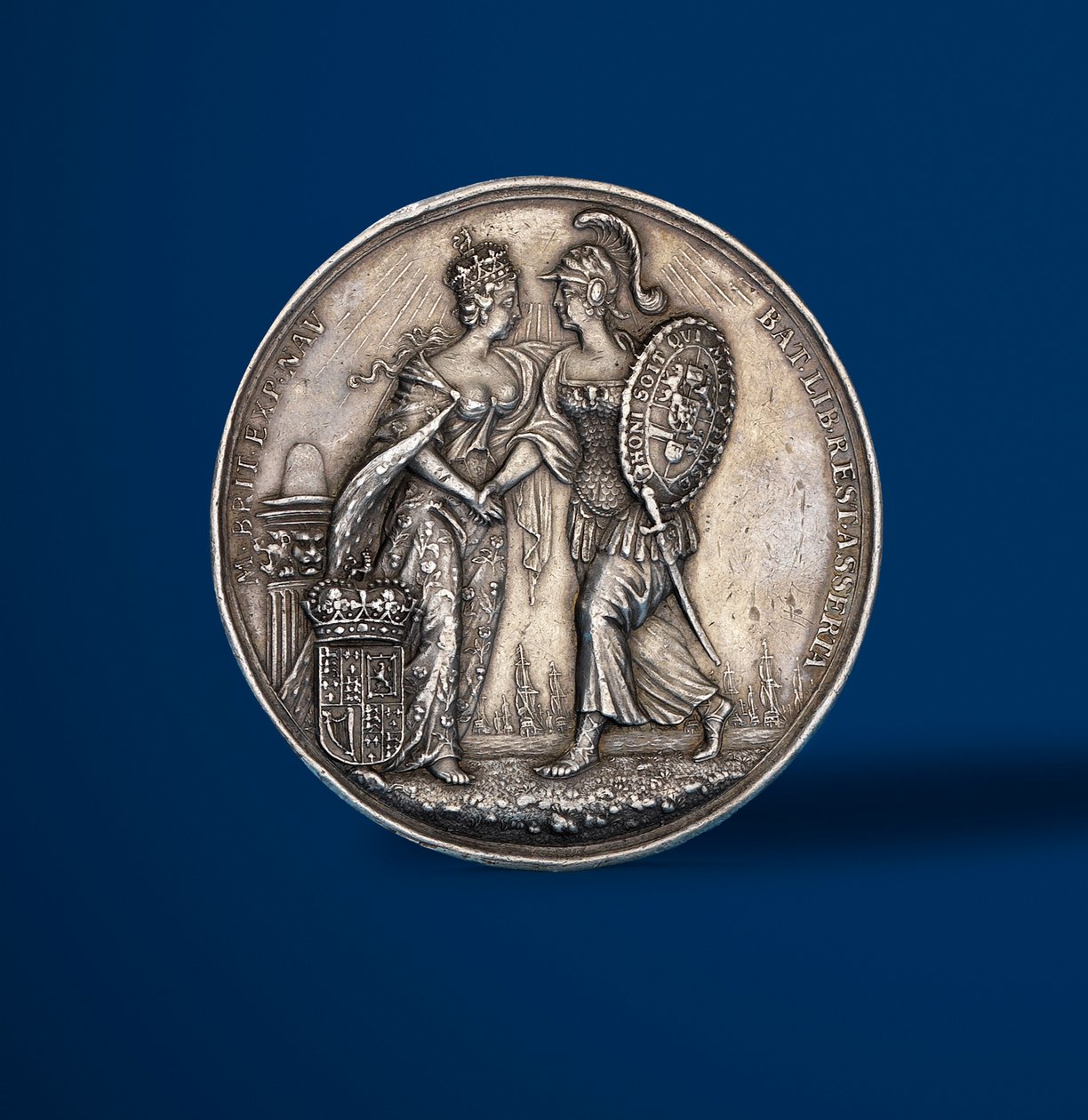 Medalj till minne av William och Marys kröning, 1689 (silver) (baksidan av 419670) av English School