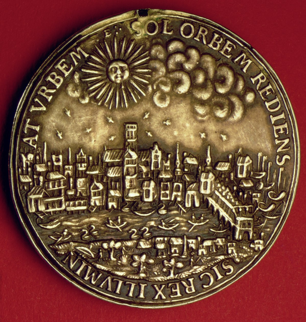 Medalj till minne av Charles I:s (1600-49) återkomst till City of London efter den skotska kröningen, 1633 (metall) av English School
