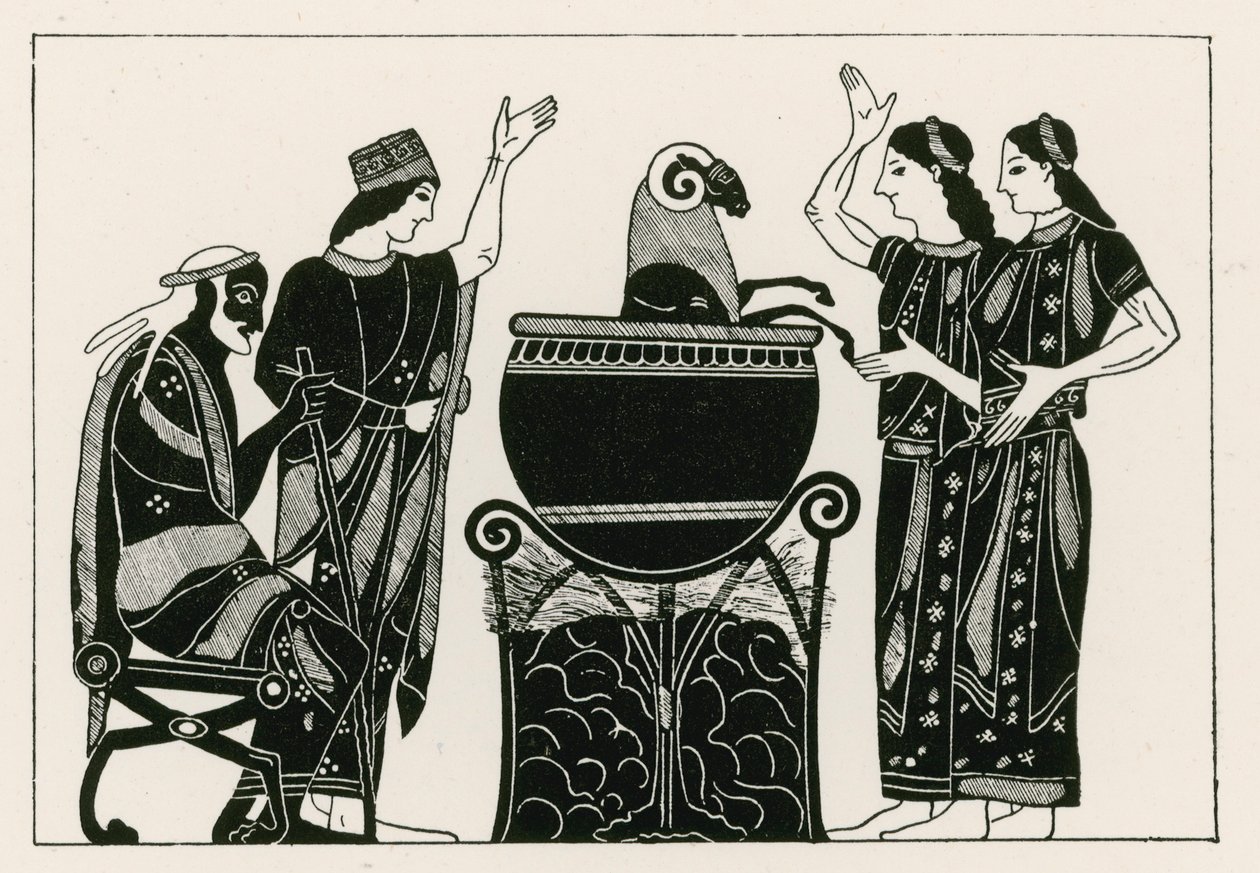 Medea kokar baggen (gravyr) av English School