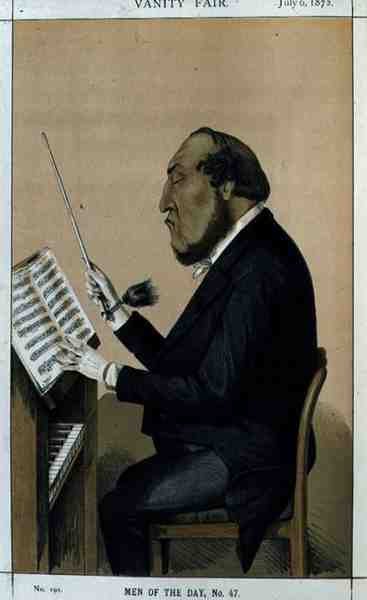 Men of the Day, nr 47: "Orchestration", karikatyr från Vanity Fair, 6 juli 1872 (färg litho) av English School