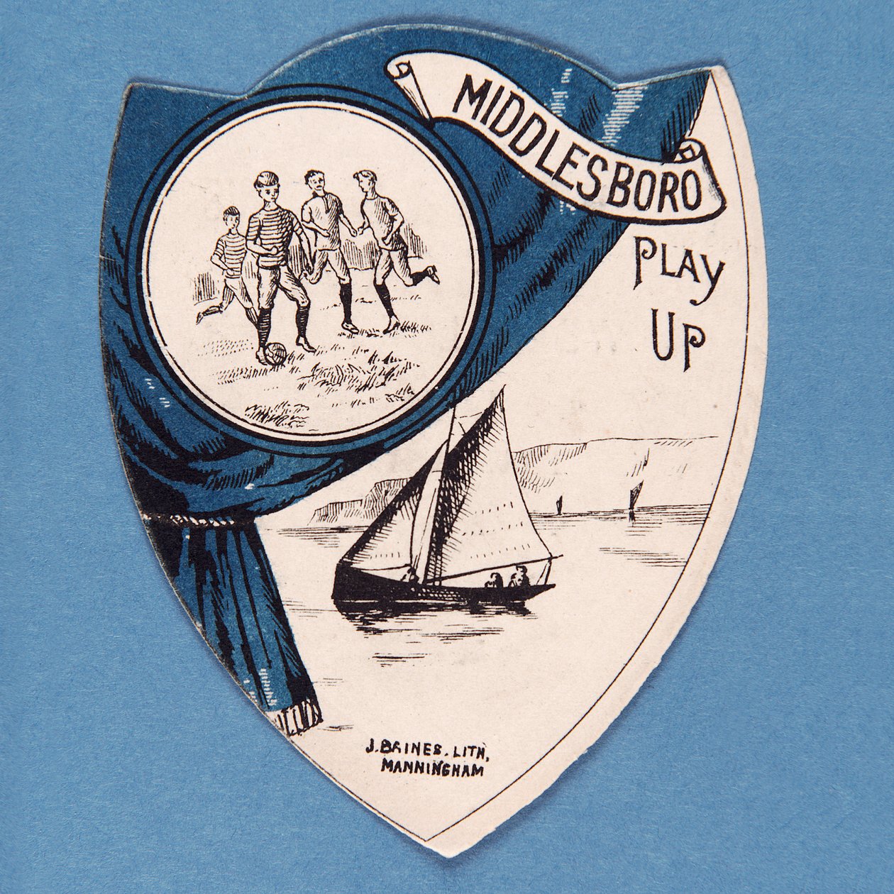Middlesboro Play Up, Baines-kort i form av en sköld, 1888-89 av English School
