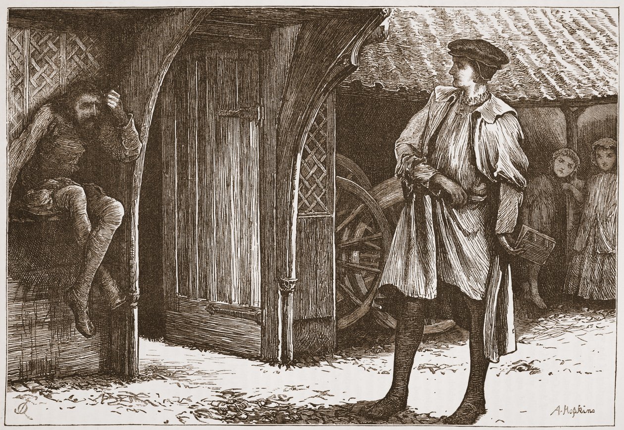 Millon and the Lutheran, illustration från The History of Protestantism av James Aitken Wylie (1808-1890), pub. 1878 av English School