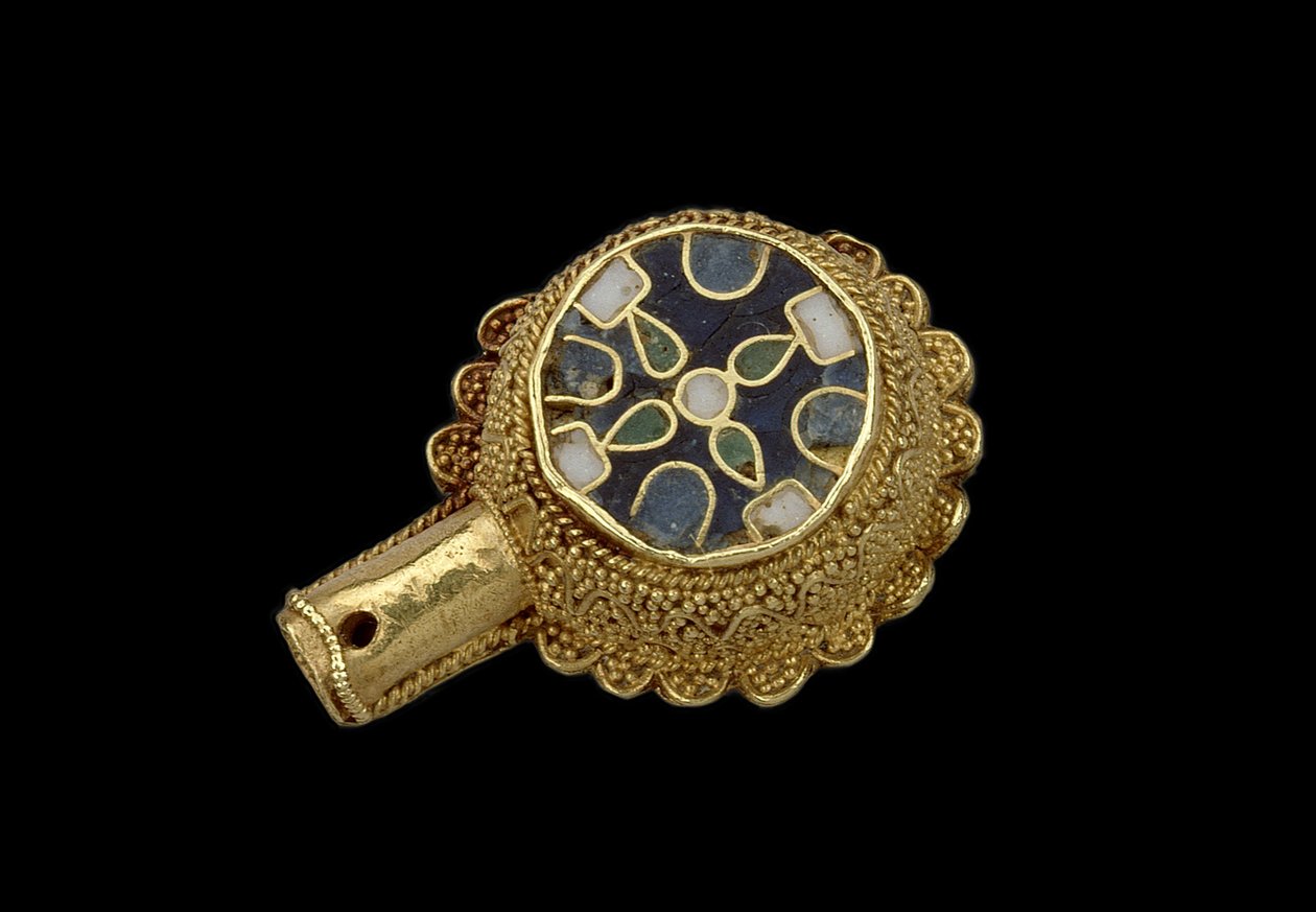 Minster Lovell Jewel, förmodligen 1600-talet (emalj och guld cloisonne) av English School