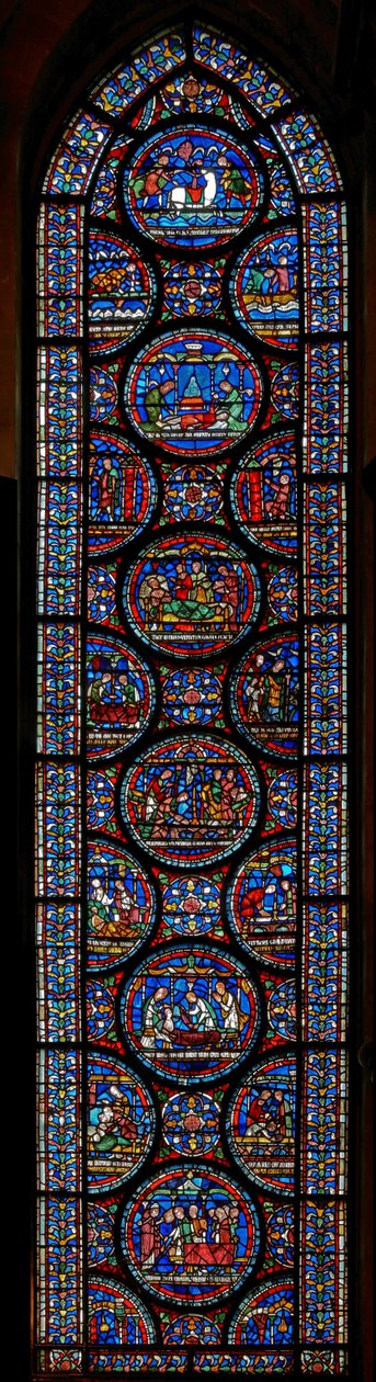 Miracle Window som visar berättelserna om John Roxborough och Henry Beche av English School