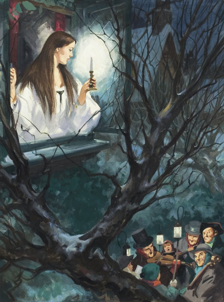 Miss Fancy, ur "Under the Greenwood Tree" av Thomas Hardy (1840-1928) (gouache på papper) av English School