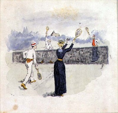 Mixed Doubles (akvarell, penna och bläck på papper) av English School