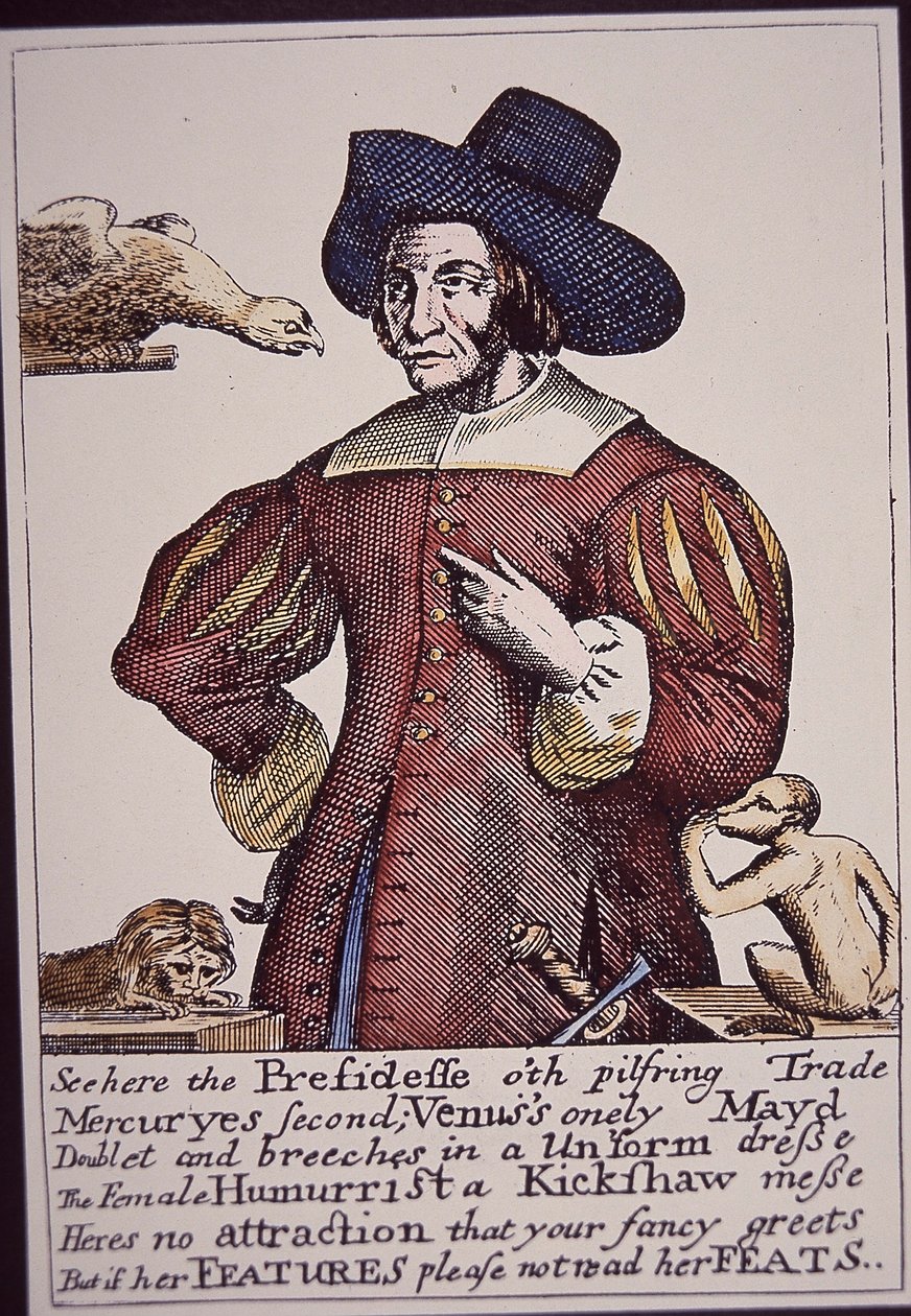 Moll Cutpurse (handfärgad gravyr) av English School