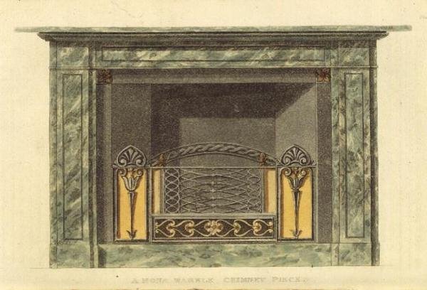 Mona Marble Chimney Piece, från Ackermanns Repository of Arts, Vol II, 2, Plate 20 av English School