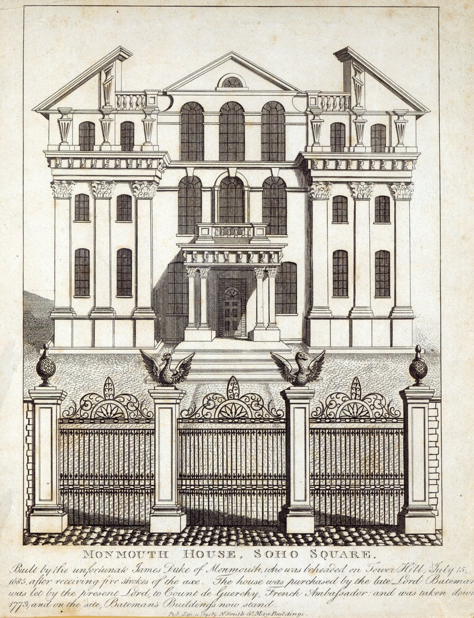 Monmouth House, Soho Square, publicerad av N. Smith, Gt Mays Buildings, 11 januari 1791 av English School