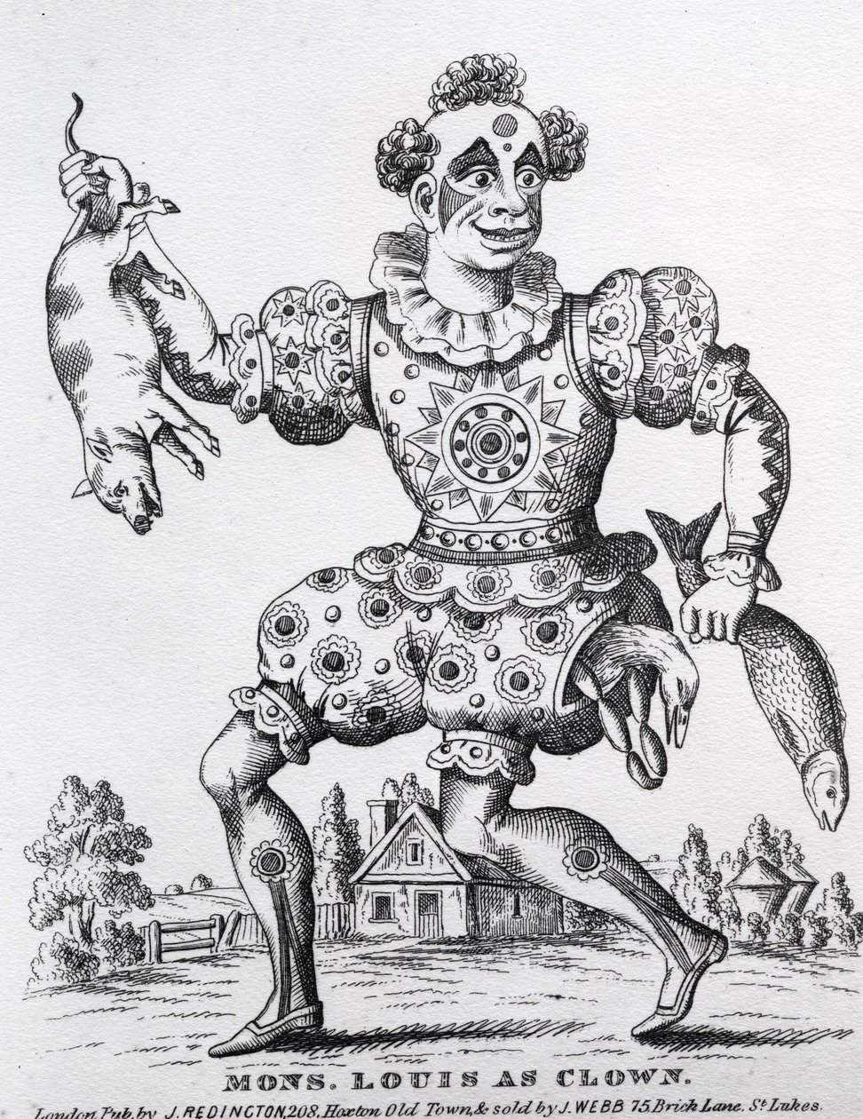 Mons. Louis som clown, publicerad av John Redington, 1860-1872 av English School