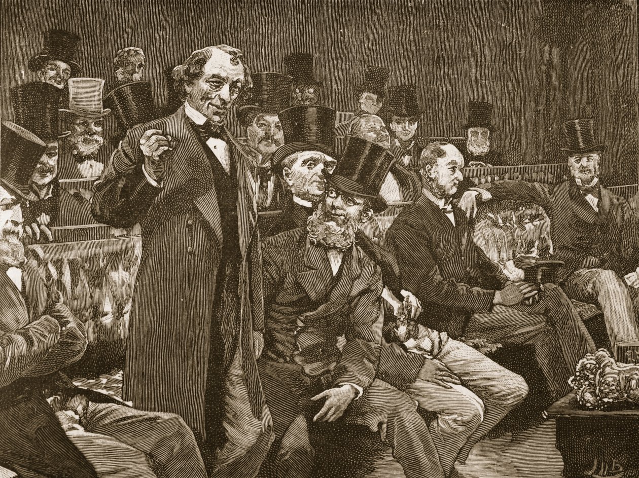 Mr Disraeli berättar för underhuset om sin historia om "torr champagne av English School