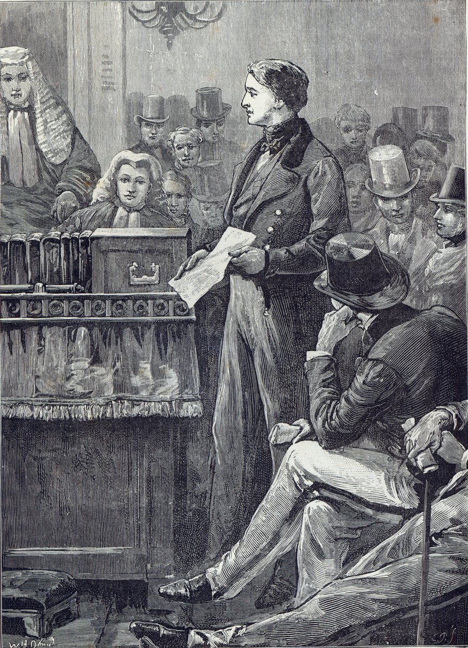 Gladstone holder sin jomfrutale i Underhuset swed av English School