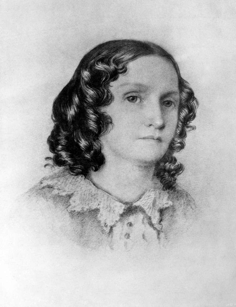 Mrs Jenkin, från en skiss tagen av hennes son i Genua, 1800-talet av English School