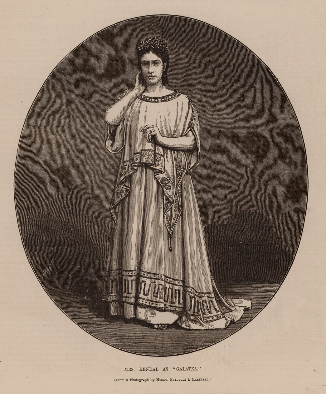 Mrs Kendal som "Galatea" (gravyr) av English School