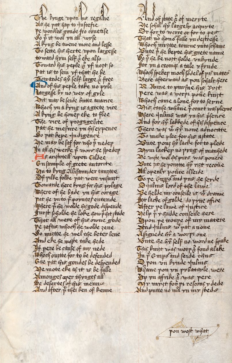 Ms326 f166v, Confessio Amantis av John Gower (penna och bläck på veläng) av English School