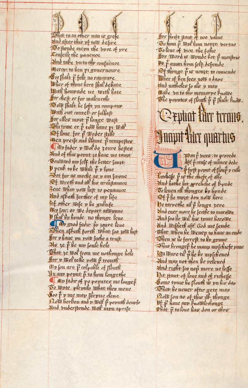 Ms326 f66v, Confessio Amantis av John Gower (penna och bläck på veläng) av English School