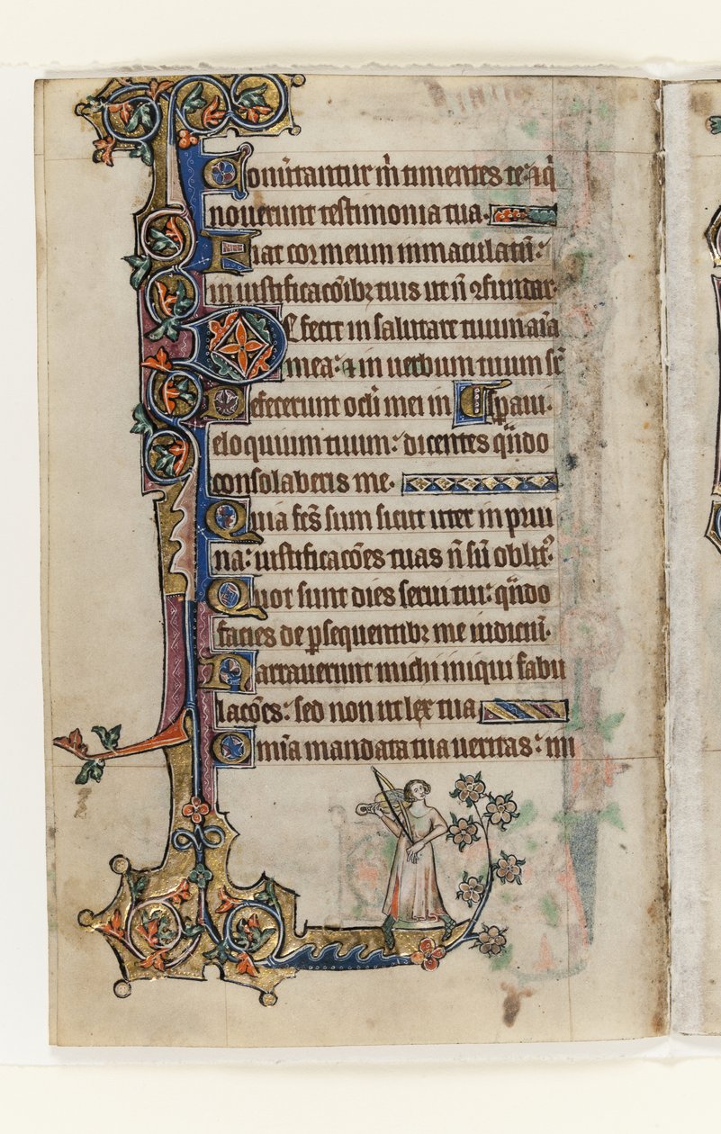 Ms 1-2005, f.175v, från Macclesfield Psalter, Use of Sarum, East Anglia, c.1330 (penna & bläck och tempera på veläng) av English School