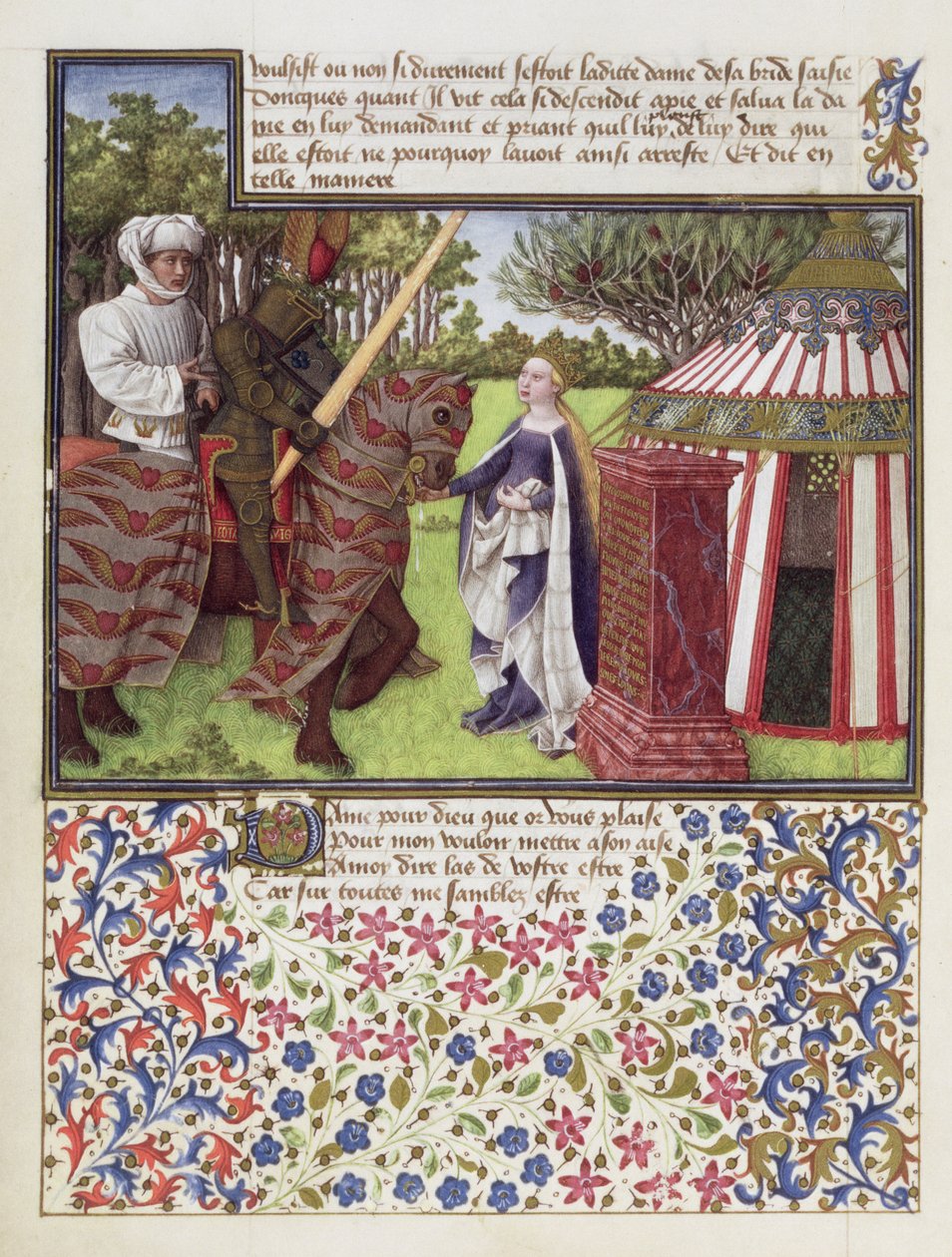 Ms. 2597 Heart and Desire with Hope at his House, faksimilupplaga av Livre du Coeur dAmours Espris av Rene dAnjou av English School