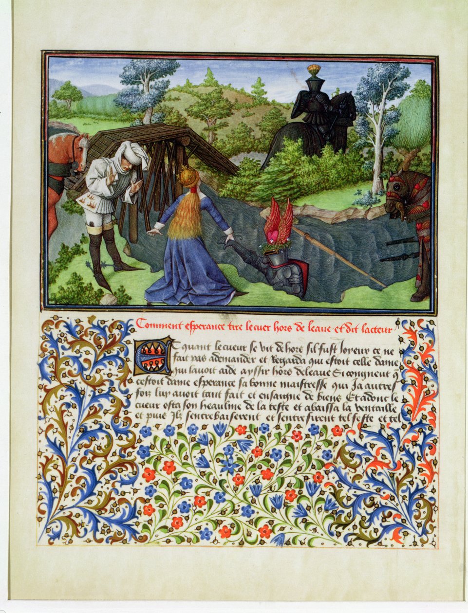 Ms. 2597 Hope Takes Heart out of the River of Tears, faksimilupplaga av Livre du Coeur dAmours Espris av Rene dAnjou av English School