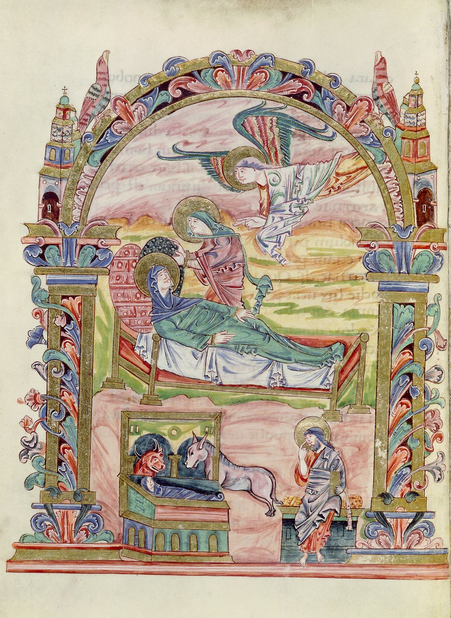 Ms 274 (Y-6) fol.32v Nativity, från Missal of Robert of Jumieges, c.1016 av English School