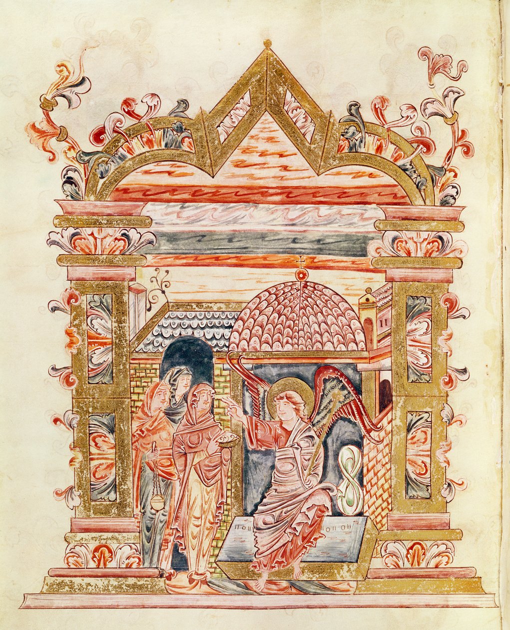 Ms 274 (Y-6) fol.72v The Holy Women at the Tomb, från Missal of Robert of Jumieges, c.1016 av English School
