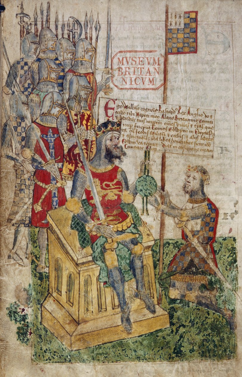 Ms Cotton Faustina B. VII, f.27 William I och Earl of Brittany, från 