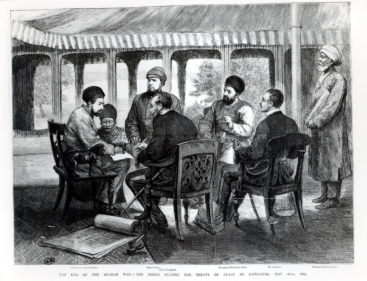 Muhammad Yaqub Khan (1849-1923) undertecknade fredsfördraget i Gundamak den 26 maj 1879 av English School