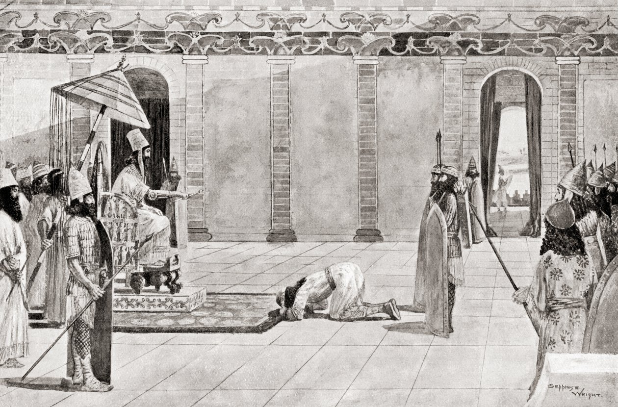 Nabonidus, kung av Babylonien, från Hutchinsons History of the Nations, publicerad 1915 av English School