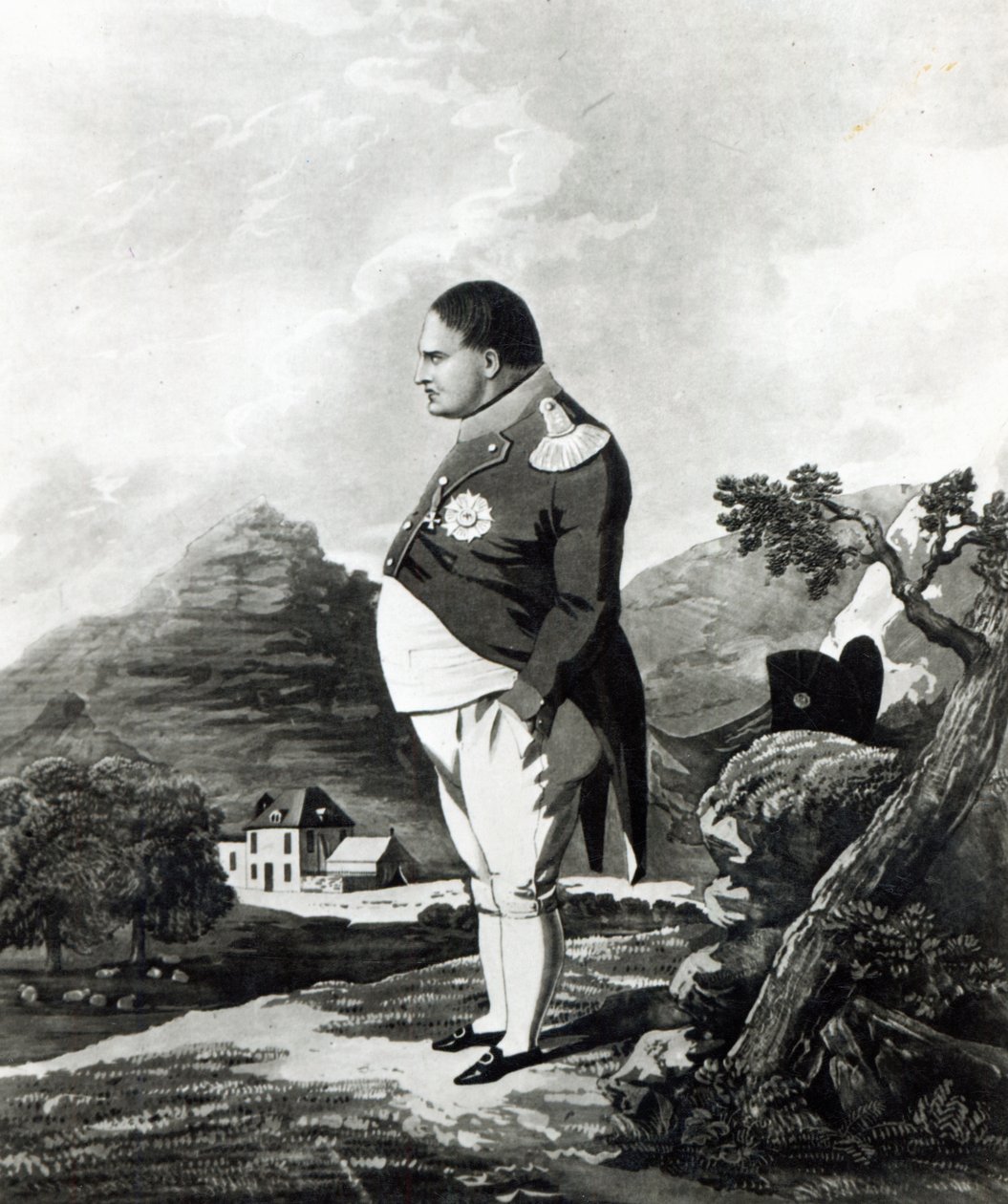 Napoleon på ön St. Helena, 1820 av English School