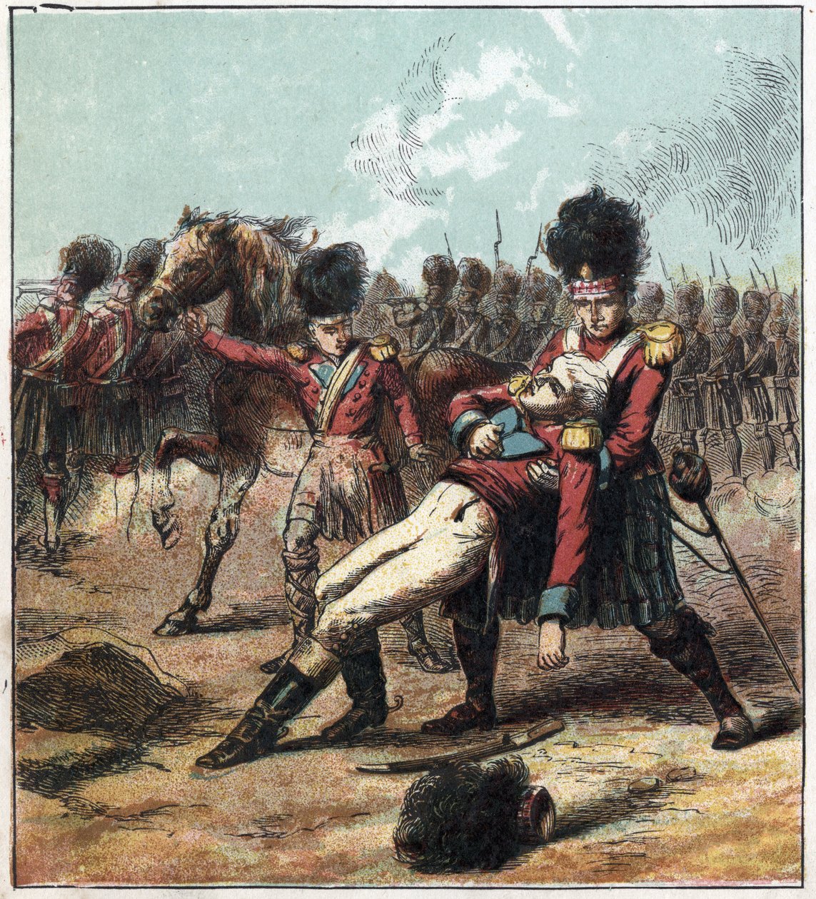 Napoleonkriget: Egyptens kampanj (expedition) (1798-1801): general Ralph Abercrombies (Abercromby) (1734-1801) trupper besegrade den franske generalen Menou (1750-1810) trupper vid Canope men han dog där den 21/ 03/1801. "Abercrombie i Egypten" av English School