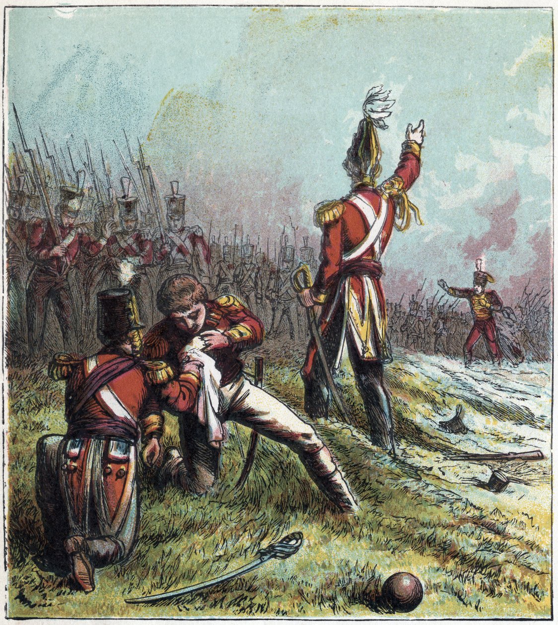 Napoleonkriget: Slaget vid Coruña (La Coruna) i Spanien den 16/01/1809: det motsatte sig den franska armén mot den engelska armén och såg den brittiske befälhavaren Sir John Moore (1761-1809) döda. 