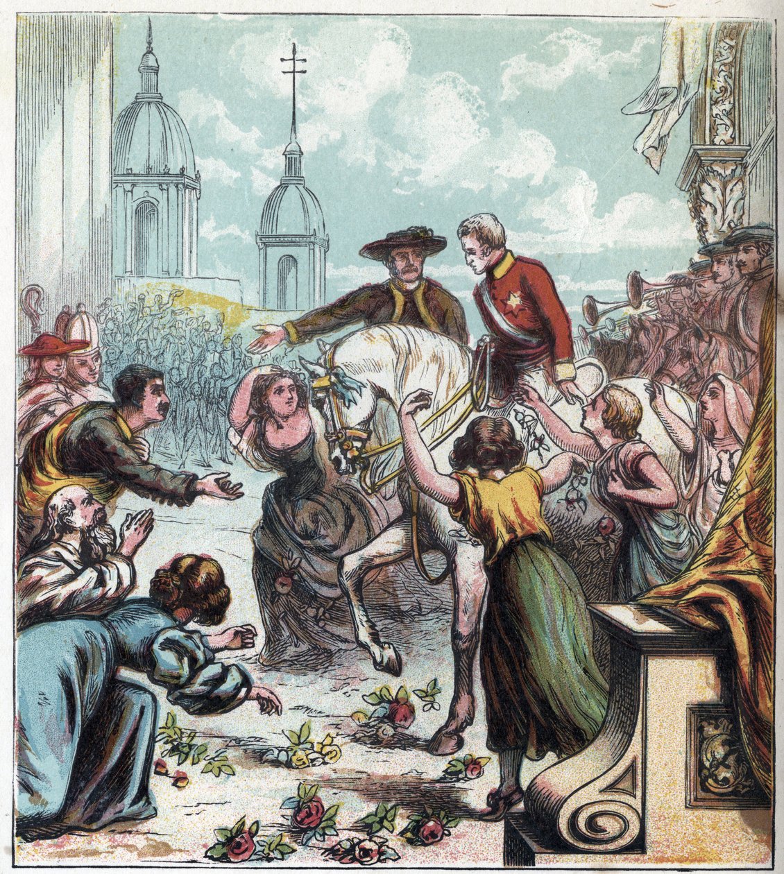 Napoleonkriget: Hertigen av Wellington (1769-1852) befriade Madrid från det franska greppet 1812. Wellington i Madrid av English School