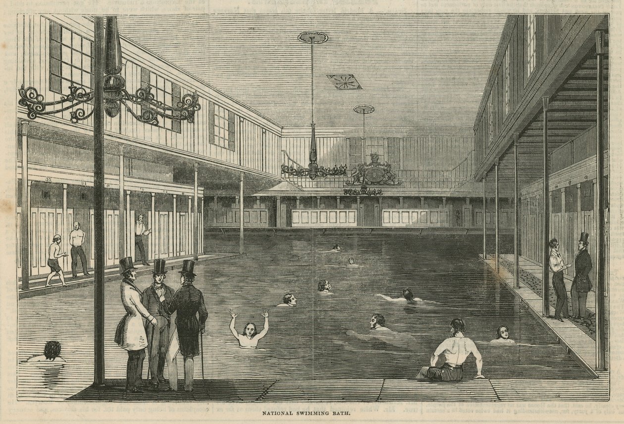 Nationella simbassängen (gravyr) av English School
