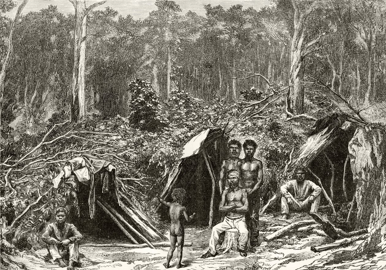 Native Aborignie Encampment, c.1880, från 