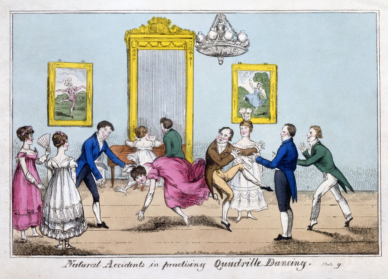 Naturolyckor vid utövande av Quadrille Dancing, pub. klart av English School