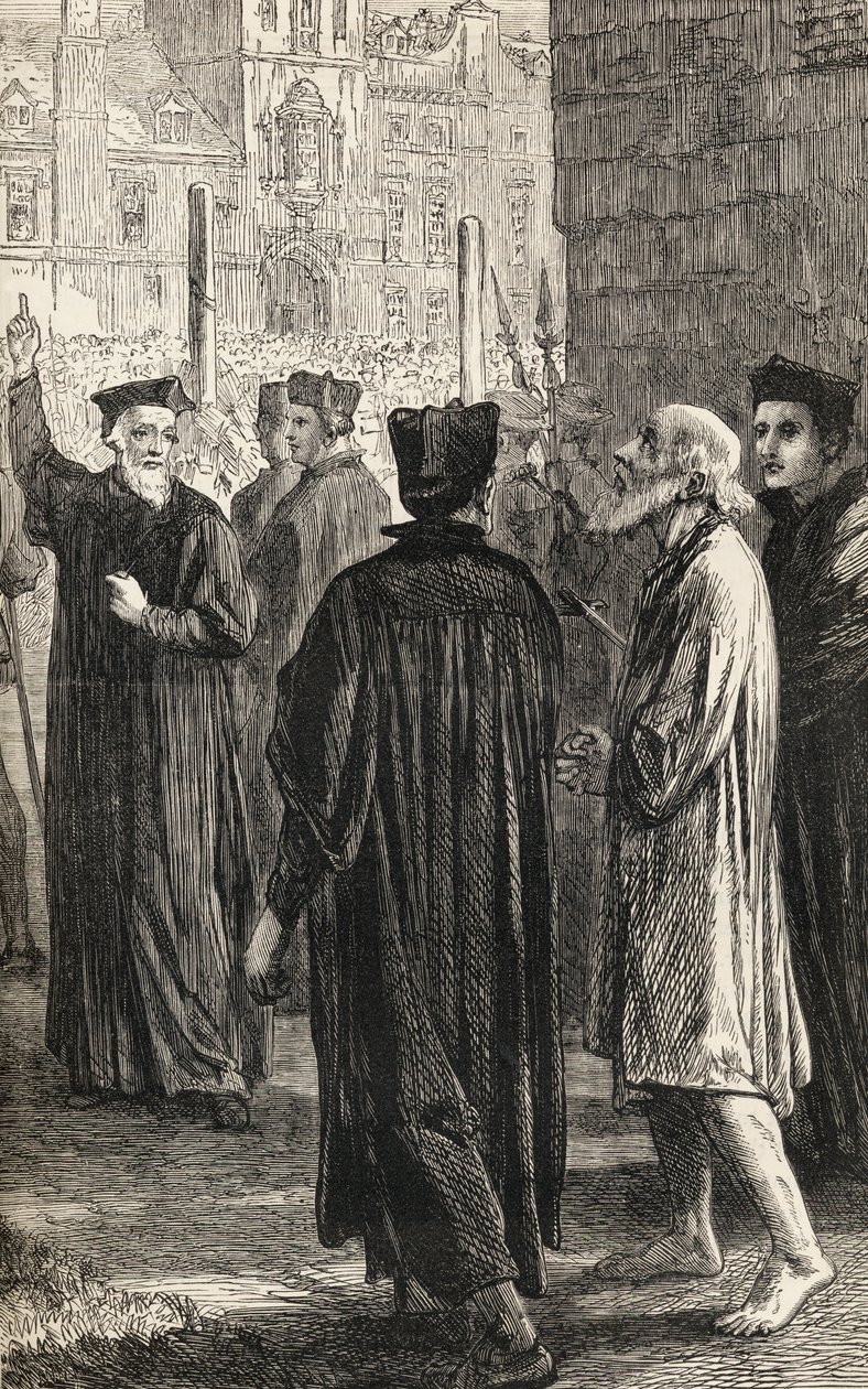 Nicholas Ridley på vej til sin henrettelse, ca. 1865 (trægravering) Sverige av English School