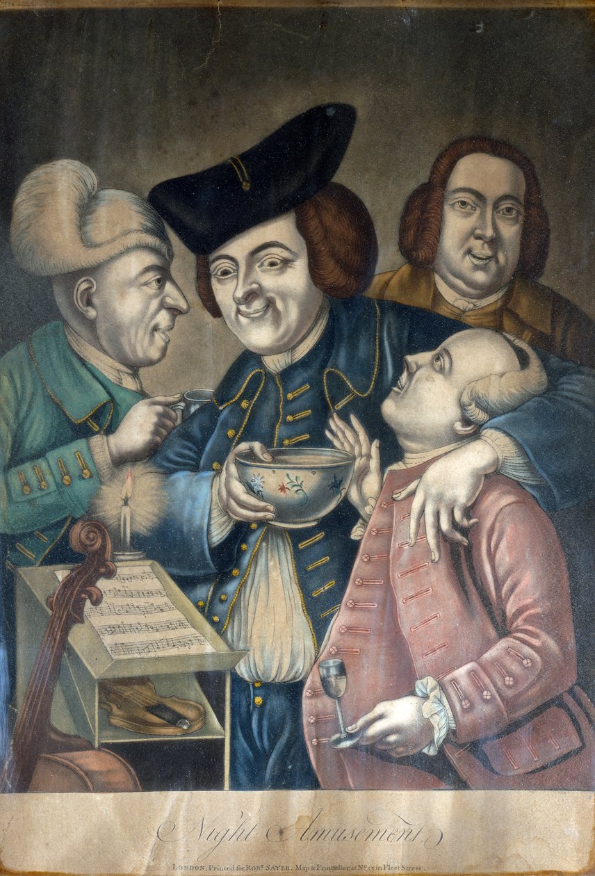 Night Amusements, c.1770 (handfärgad mezzotint) av English School