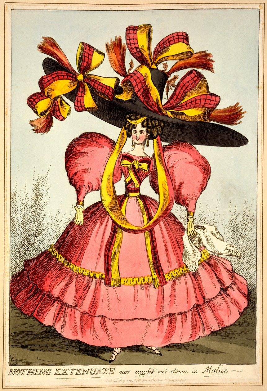 Inget förmildrande eller något nedsatt i Malice, 1827 (handfärgad gravyr) av English School