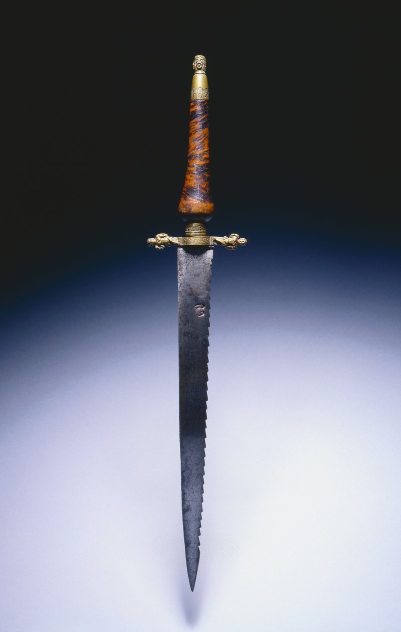 Officerspluggbajonett, c.1690 (stål, mässing och trä) av English School