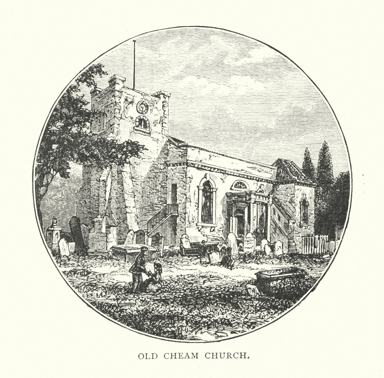 Old Cheam Church (gravyr) av English School