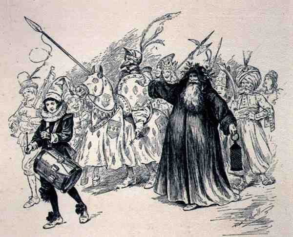 Gammal julprocession (gravyr) av English School