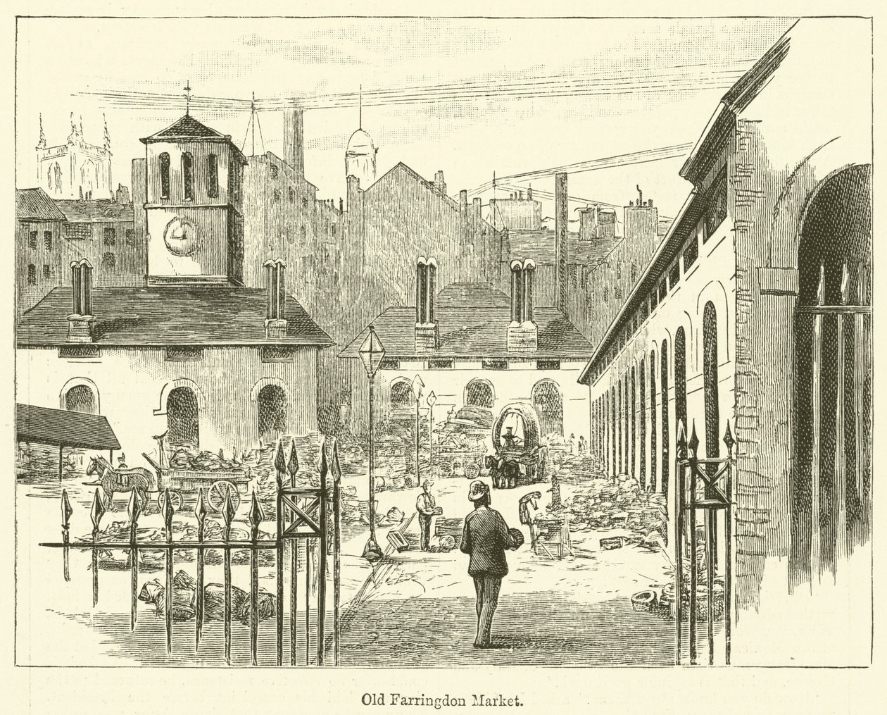 Gamla Farringdon Market (gravyr) av English School