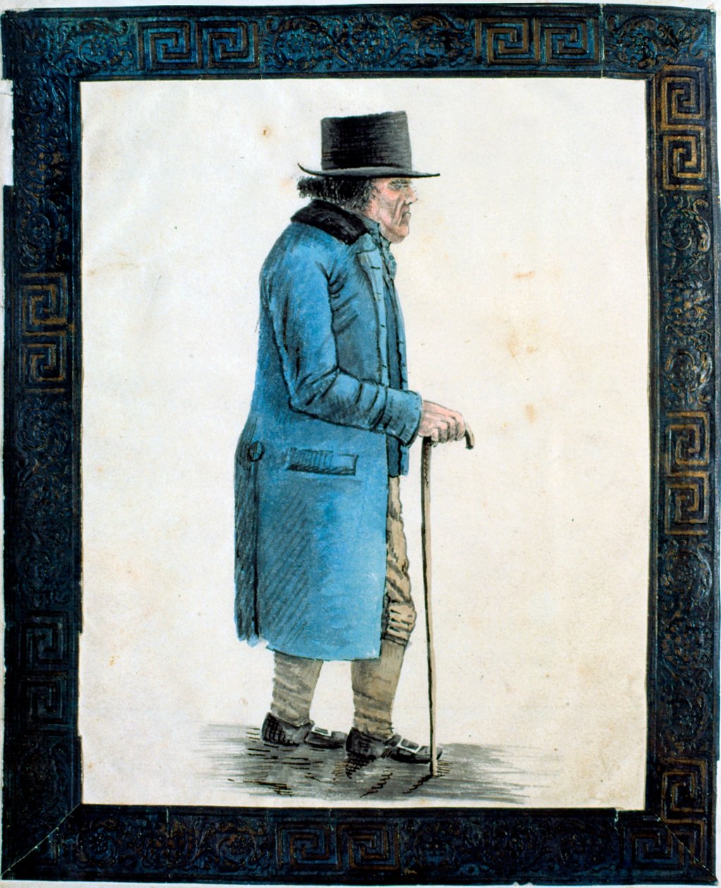 Old Man (akvarell på papper) av English School