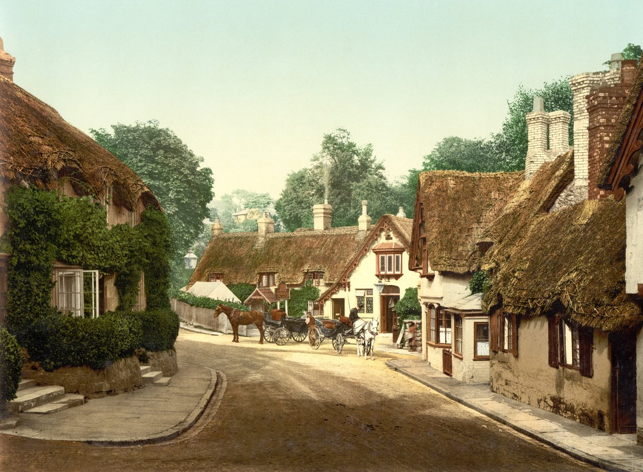 Old Village Shanklin (handfärgat foto) av English School
