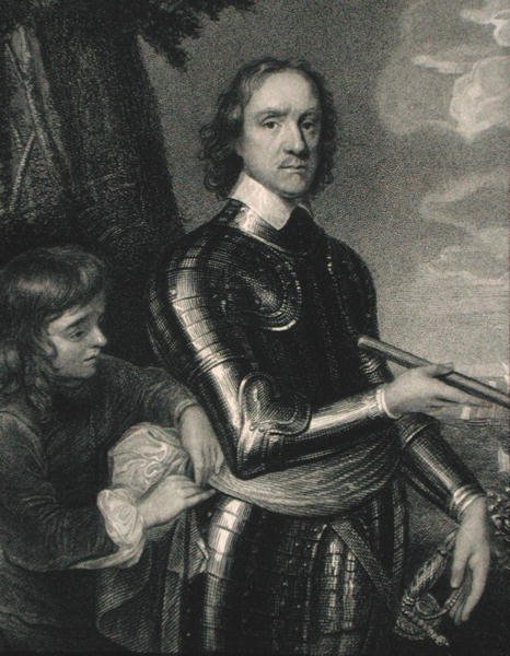 Oliver Cromwell (1599-1658) från "The Gallery of Portraits", publicerad 1833 (gravyr) av English School