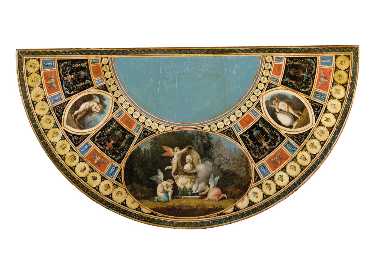 Ett av ett par George III tebord, möjligen irländska, ca 1780 (svart och guld, japanskt och polykromt dekorerat trä) (se även 3056799-803) av English School