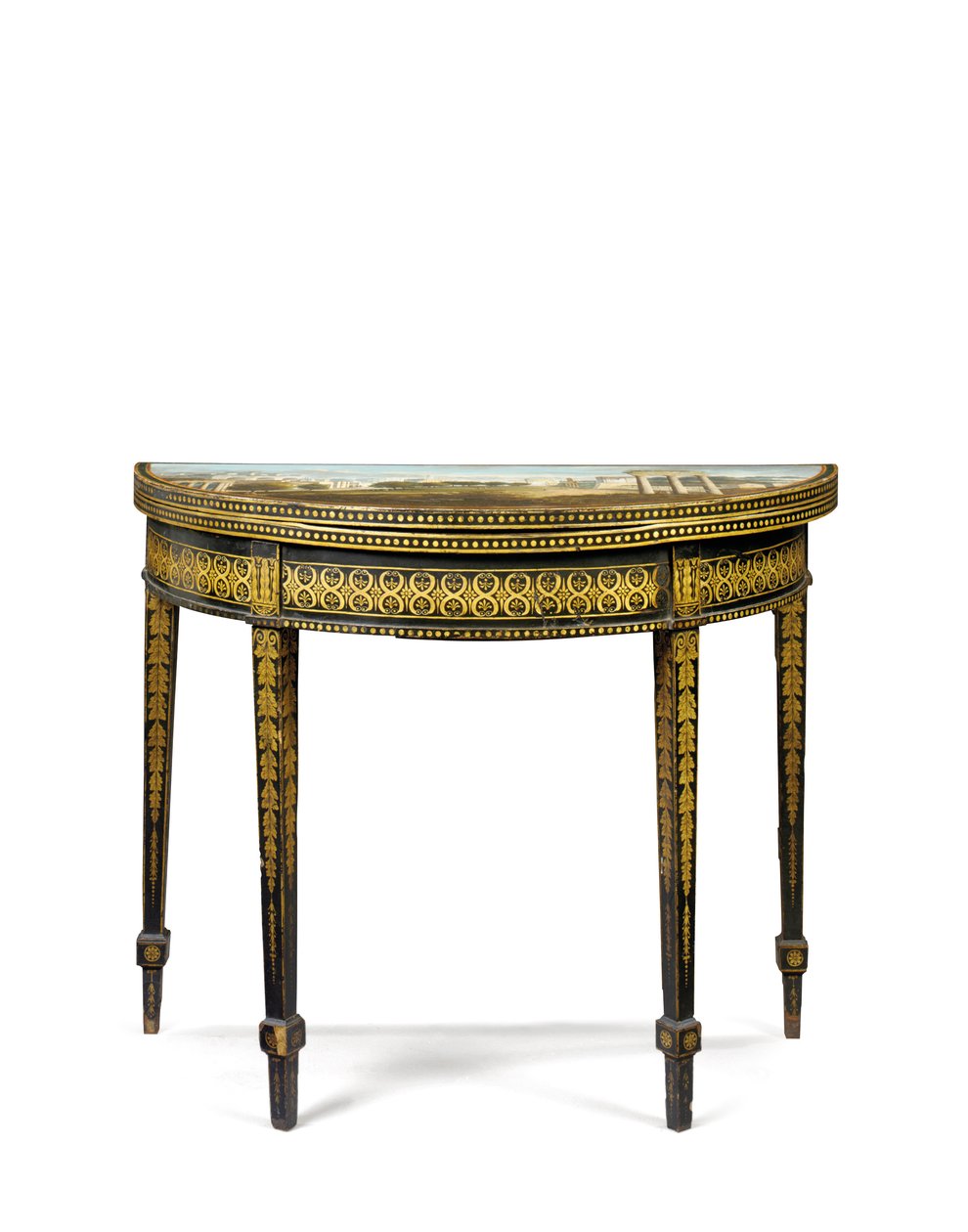 Ett av ett par George III te-bord, möjligen irländskt, ca 1780 av English School