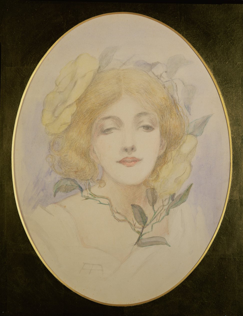Ophelia, ca 1890 (akvarell på papper) av English School