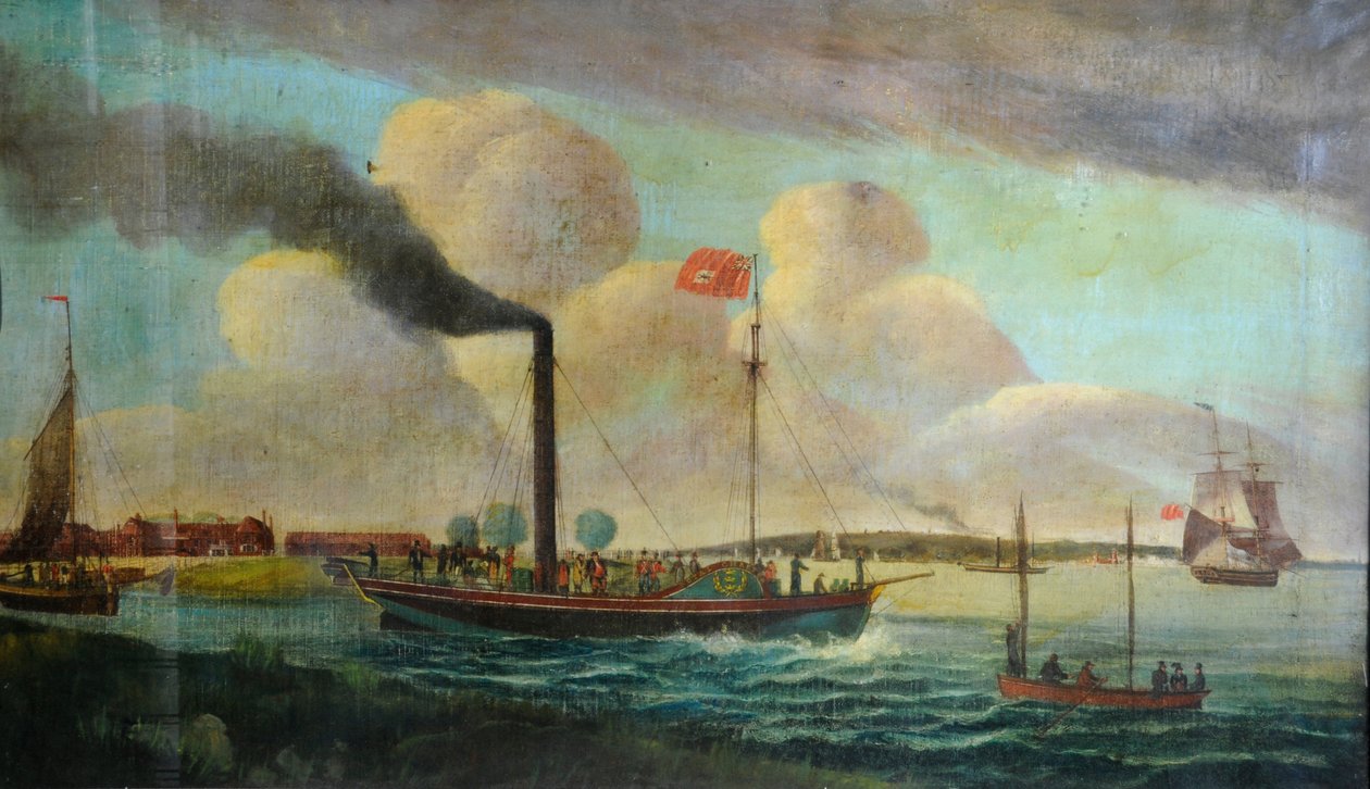 P.S. Royal Charter vid Barton Waterside, ca 1850 (olja på duk) av English School