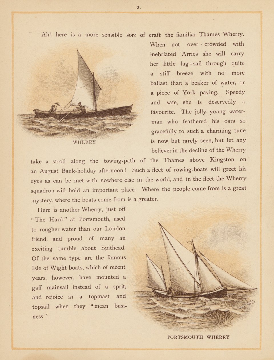 Sida ur The Boats of the World, slutet av 1800-talet (färglitografi) av English School